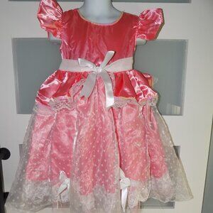 Lalaloopsy Princess Costume Dress Peach & White Polka Dot Halloween Size 3 & Up